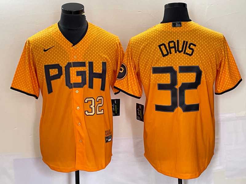Men's Pittsburgh Pirates #32 Henry Davis Number Yellow 2023 City Connect Stitched Jersey,We sell and wholesale Men's Pittsburgh Pirates #32 Henry Davis Number Yellow 2023 City Connect Stitched Jersey on line form chian!